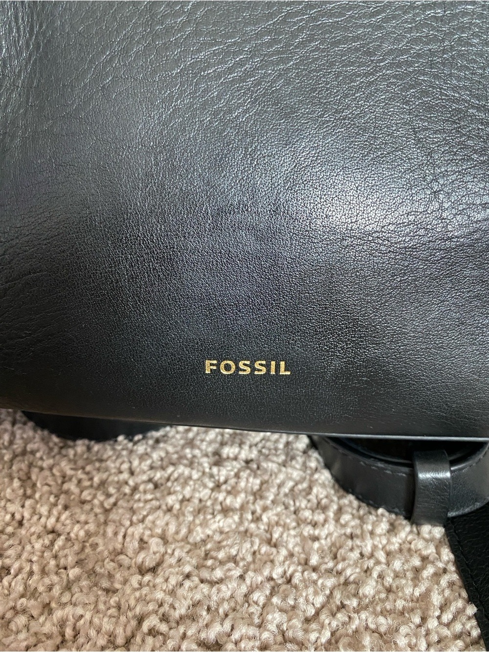 Fossil Leather Black Convertible Adjustable Backpack Shoulder Bag Purse - Picture 5 of 16